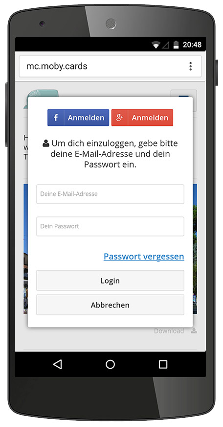 login-mit-facebook-google+